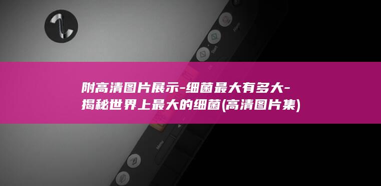 附高清图片展示-细菌最大有多大-揭秘世界上最大的细菌 (高清图片集)(图1)