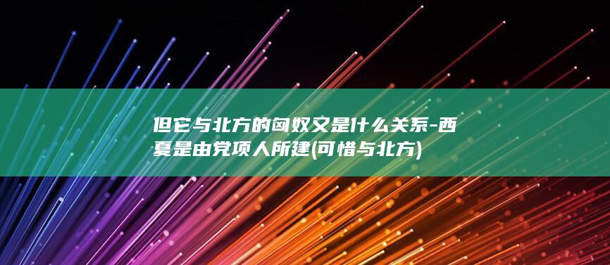 但它与北方的匈奴又是什么关系-西夏是由党项人所建 (可惜与北方)(图1)