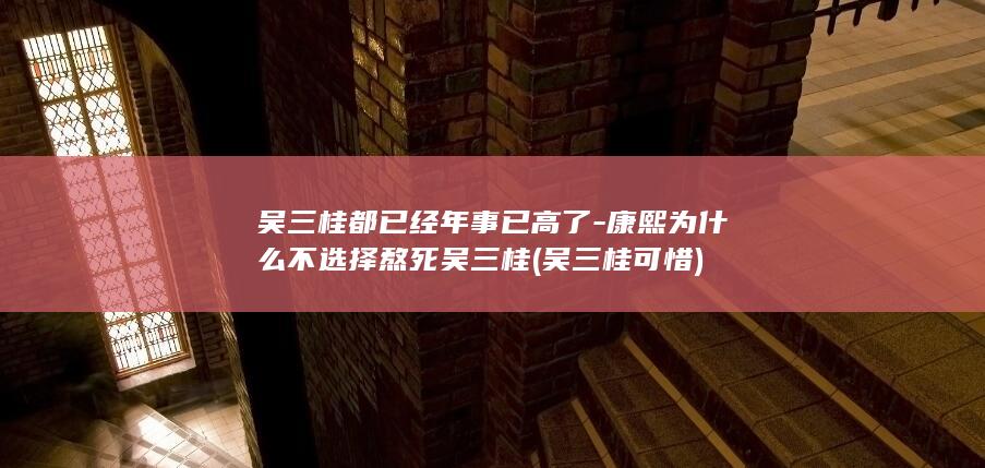 吴三桂都已经年事已高了-康熙为什么不选择熬死吴三桂 (吴三桂可惜)(图1)