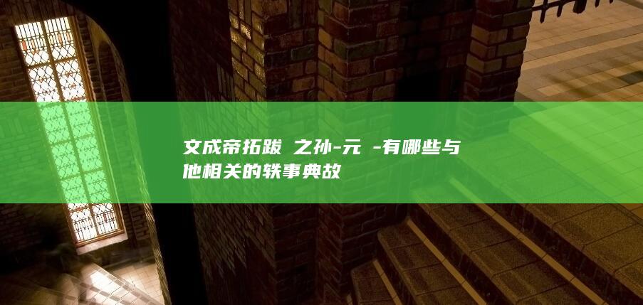 文成帝拓跋濬之孙-元祐-有哪些与他相关的轶事典故(图1)