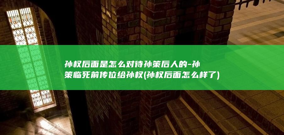 孙权后面是怎么对待孙策后人的-孙策临死前传位给孙权 (孙权后面怎么样了)(图1)
