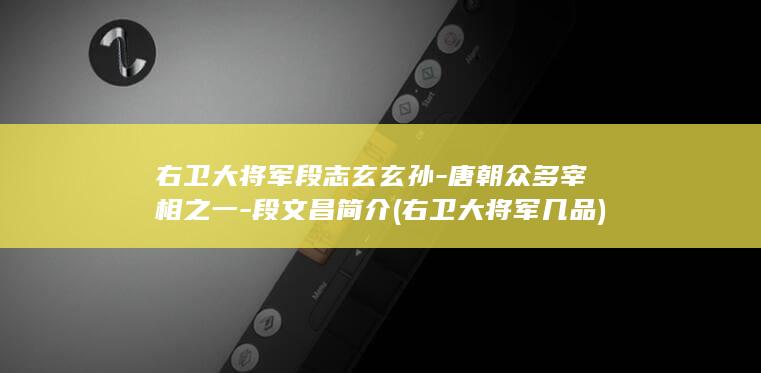 右卫大将军段志玄玄孙-唐朝众多宰相之一-段文昌简介 (右卫大将军几品)(图1)