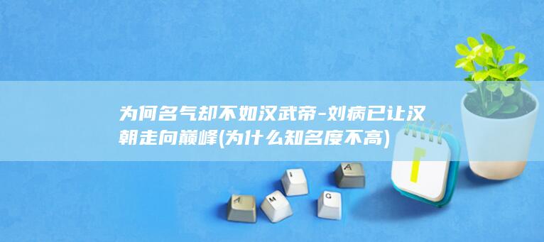 为何名气却不如汉武帝-刘病已让汉朝走向巅峰 (为什么知名度不高)(图1)