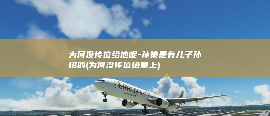 为何没传位给他呢-孙策是有儿子孙绍的 (为何没传位给皇上)(图1)