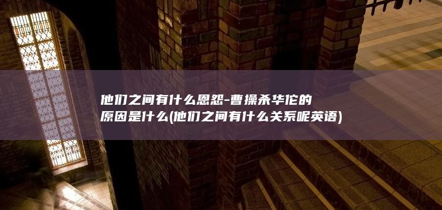 他们之间有什么恩怨-曹操杀华佗的原因是什么 (他们之间有什么关系呢英语)(图1)