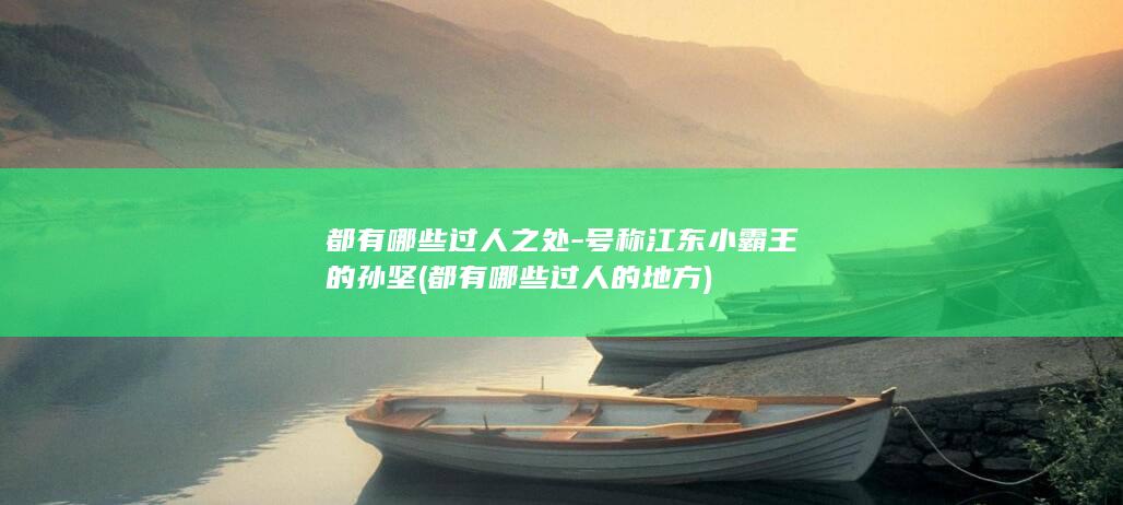 都有哪些过人之处-号称江东小霸王的孙坚 (都有哪些过人的地方)(图1)