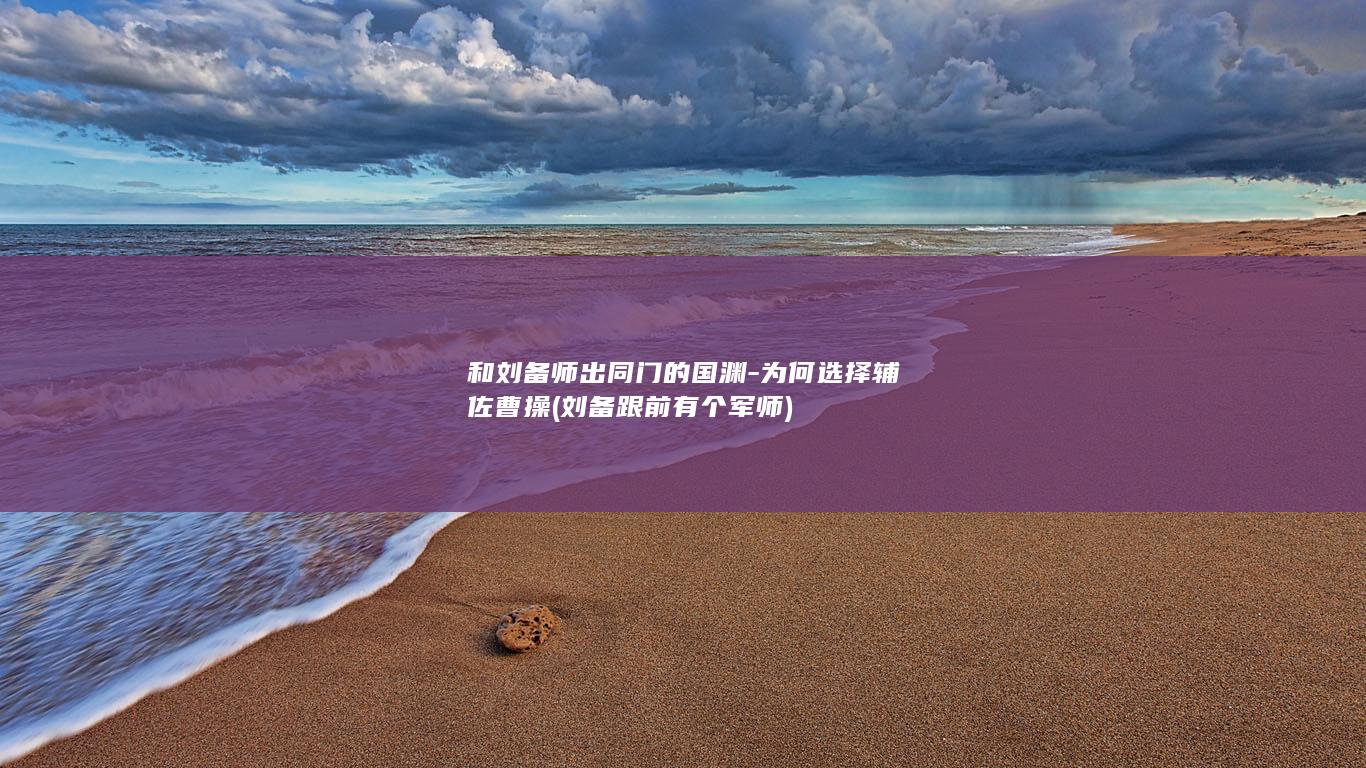 和刘备师出同门的国渊-为何选择辅佐曹操 (刘备跟前有个军师)(图1)