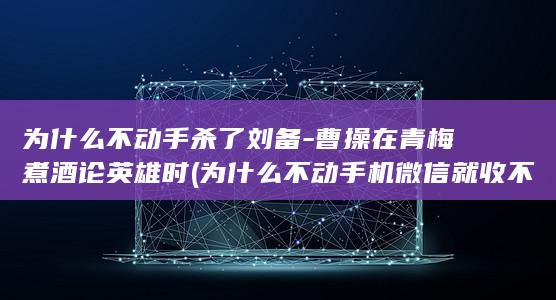 为什么不动手杀了刘备-曹操在青梅煮酒论英雄时 (为什么不动手机微信就收不到)(图1)